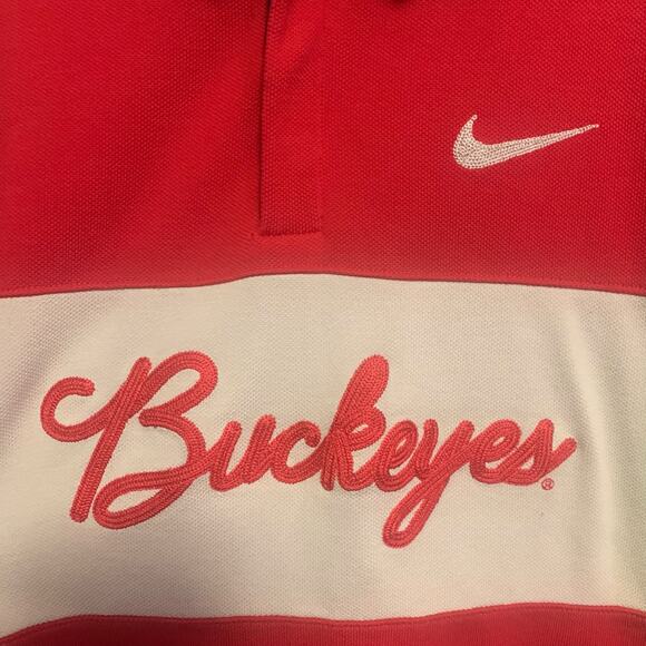 Nike Ohio State Buckeyes Dri-Fit Long Sleeve Polo Mens Size L - Picture 4 of 10